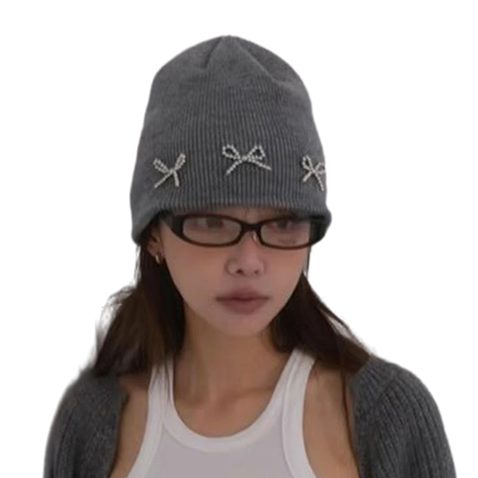 

Trendy Daily Beanie Hat Vintage Hiphop Stretch Lightweight Decorative Bows Beanie Outdoor Sports Beanie Cap