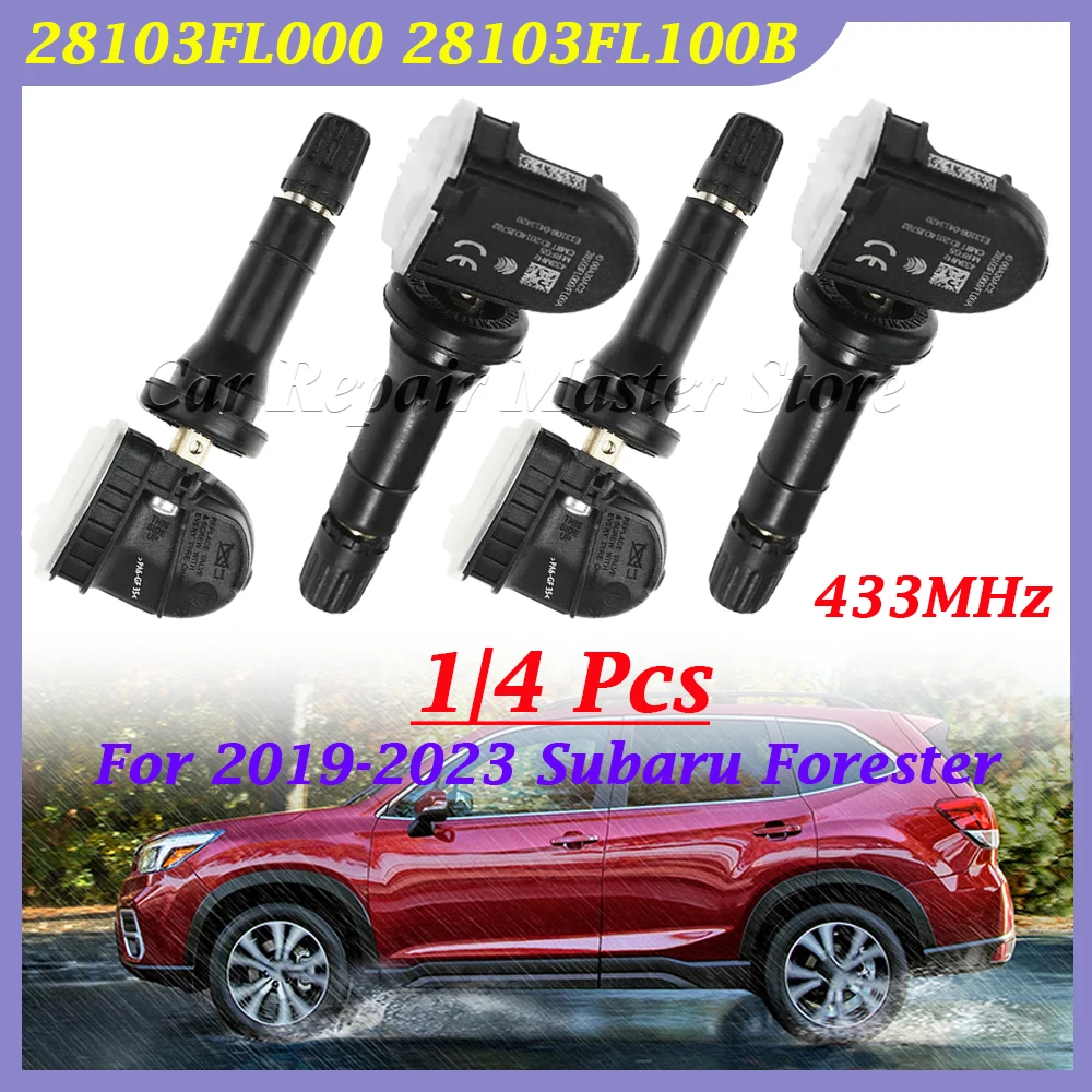 1/4PCS Tire Sensor Tire Pressure Sensor TPMS 433MHz 28103FL000 28103FL100B For 2019 2020 2021 2022 2023 Subaru Forester