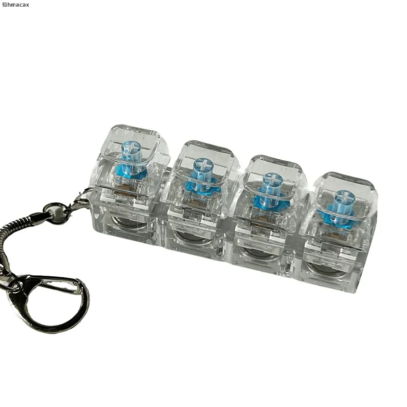 4/9 Keys Mechanical Keyboard Axis Tester LED Keyboard Key Toy Stress Relief DIY Fidget Button Keycap Fidget Keychain Toys Gift