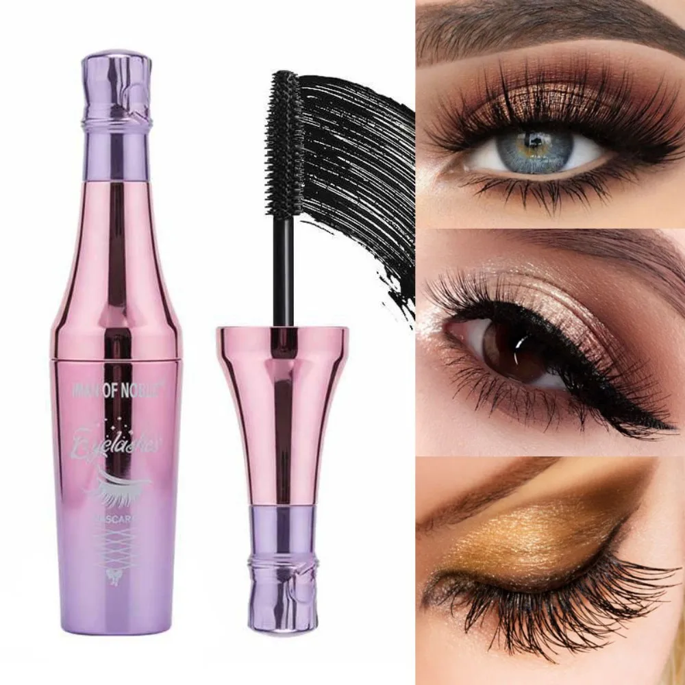 24 個黒防水マスカラ長くするまつげエクステンション厚いシルク繊維マスカラ女性メイクアイ化粧品ツール