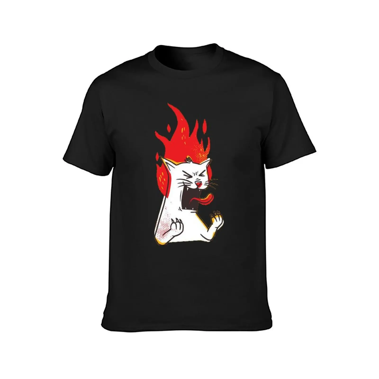 Angry Cat Sticker T-Shirt sublime kawaii clothes men clothes