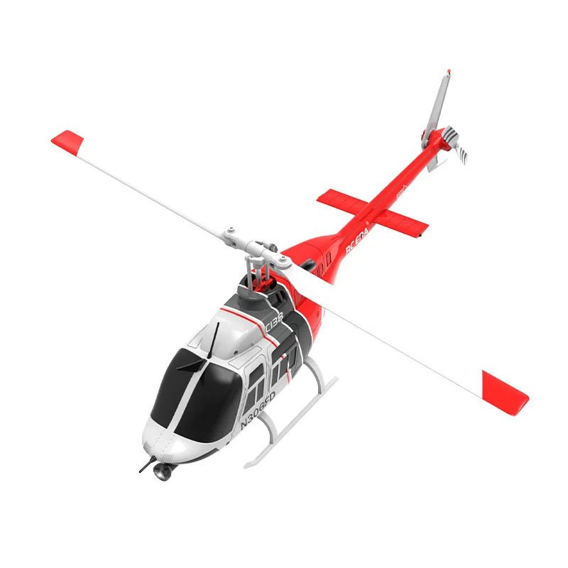 

C138 six-way single-propeller ailerless image real helicopter fixed-altitude remote control aircraft BELL206 military model mach