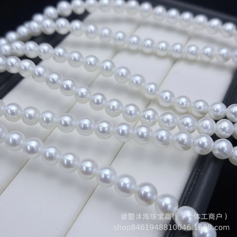 

Natural freshwater ak pearl necklace 5-6mm round shape almost collarbone chain