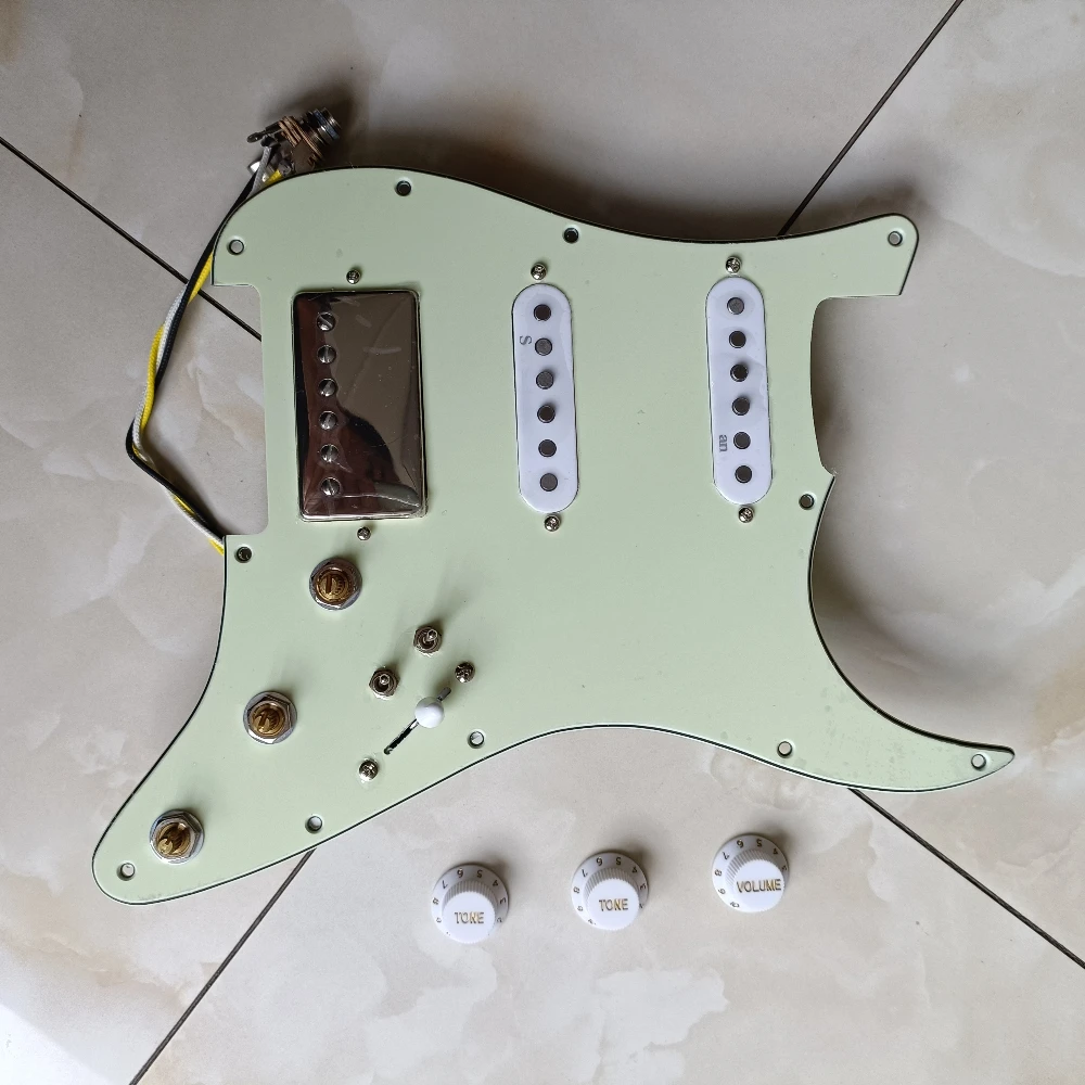 SSH Upgrad Prewired ST Guitarra Pickguard Loaded Chrome Alnico 5 Pickup 2 Single Cut Way Coil Split Switch Akcesoria gitarowe