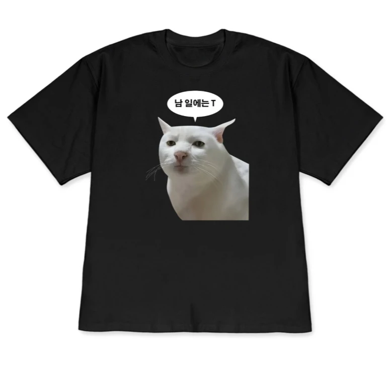 Korean Funny Cat Meme T-Shirt 
