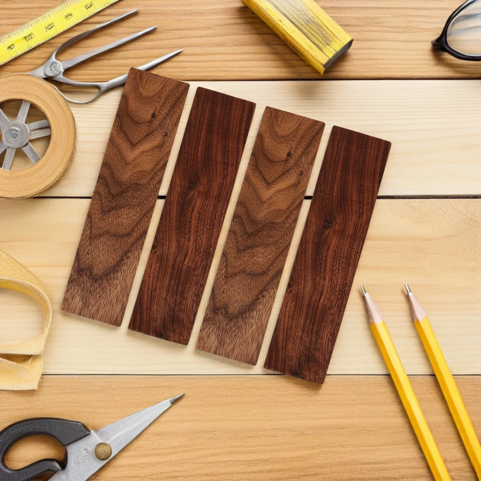 

4pcs Thickened Walnut Wood Planks Unfinished Lumber For Carving Whittling Engraving Diy Projects Crafting Blocks Garden Decor