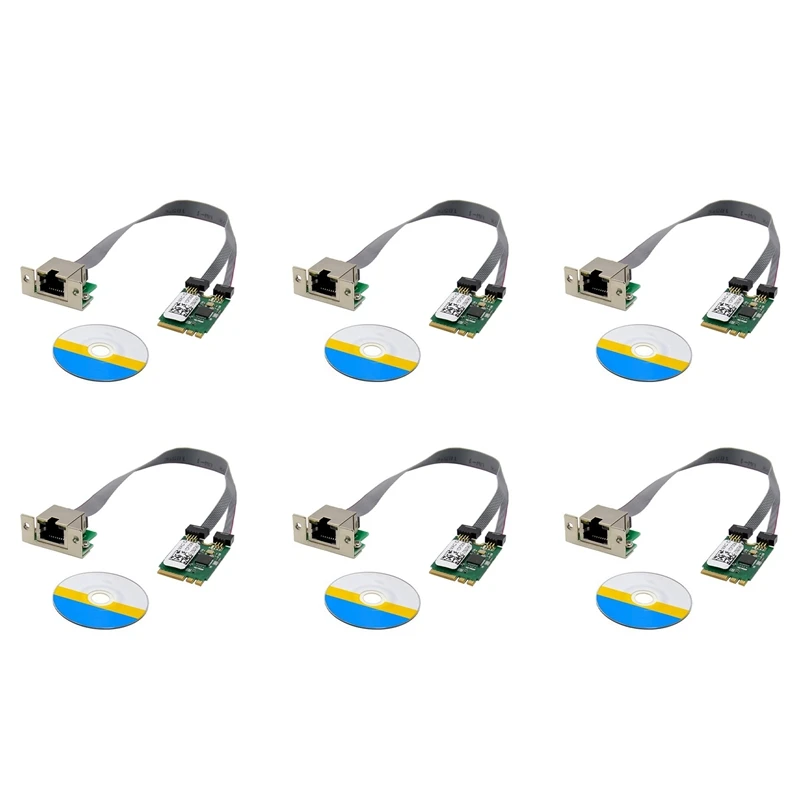 

6X M.2 A + E KEY 2.5G Ethernet LAN-карта RTL8125B Сетевая карта промышленного управления Сетевой адаптер PCI Express