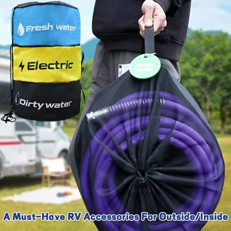 RVs Caravans Motorhome Hose Fuel Storage Bag Sewer pipe bundle storage bag Mesh bag Wire and cable storage mesh bag