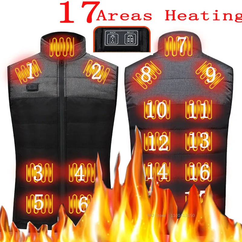 Heated Vest Zones Electric Heated Jackets Men Women Sportswear Heated Coat Graphene Heat Coat USB Heating Jacket For Camping