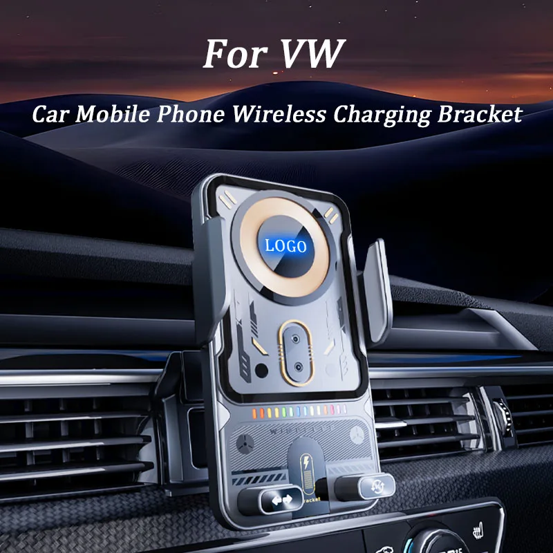 Car Phone Holder Wireless Charger For VW CC Magotan ID3 ID4 ID6 T-ROC Teramont Lamando Touran Interior Modification Accessories