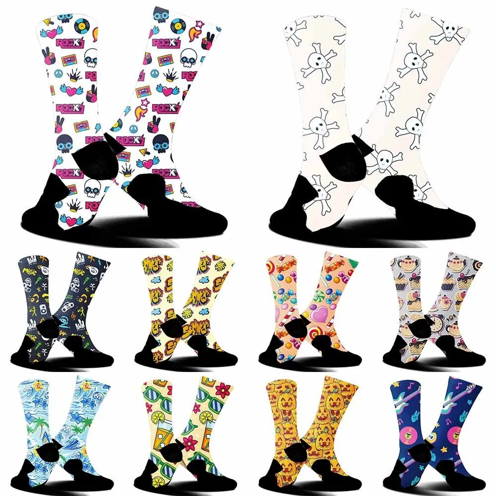 

2025 New Novelty Skateboard Crew Casual Crazy Socks Funny Happy Socks High Quality Combed Socks food Pattern Long