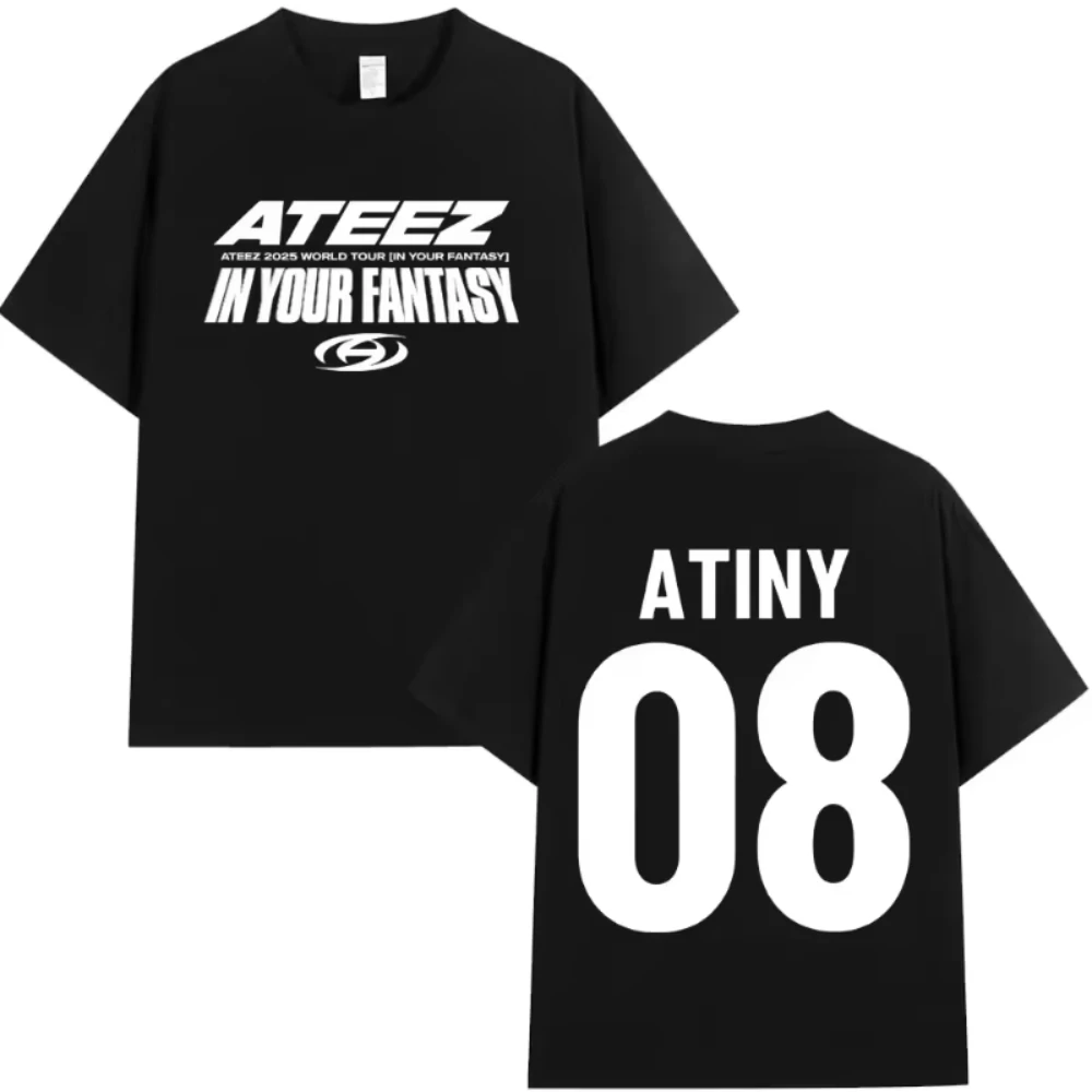 

Мужская футболка Ateez 2025 World Tour in Your Fantasy Hongjoong Seonghwa Yunho Yeosang San Mingi Wooyoung Jongho, летняя женская футболка