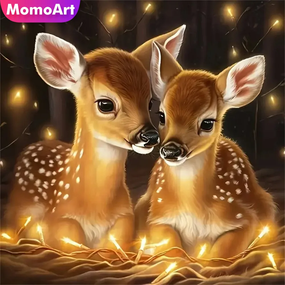 Momoart plein carré rond diamant peinture cerf Animal artisanat Kit mosaïque photo de strass bricolage broderie à la main passe-temps