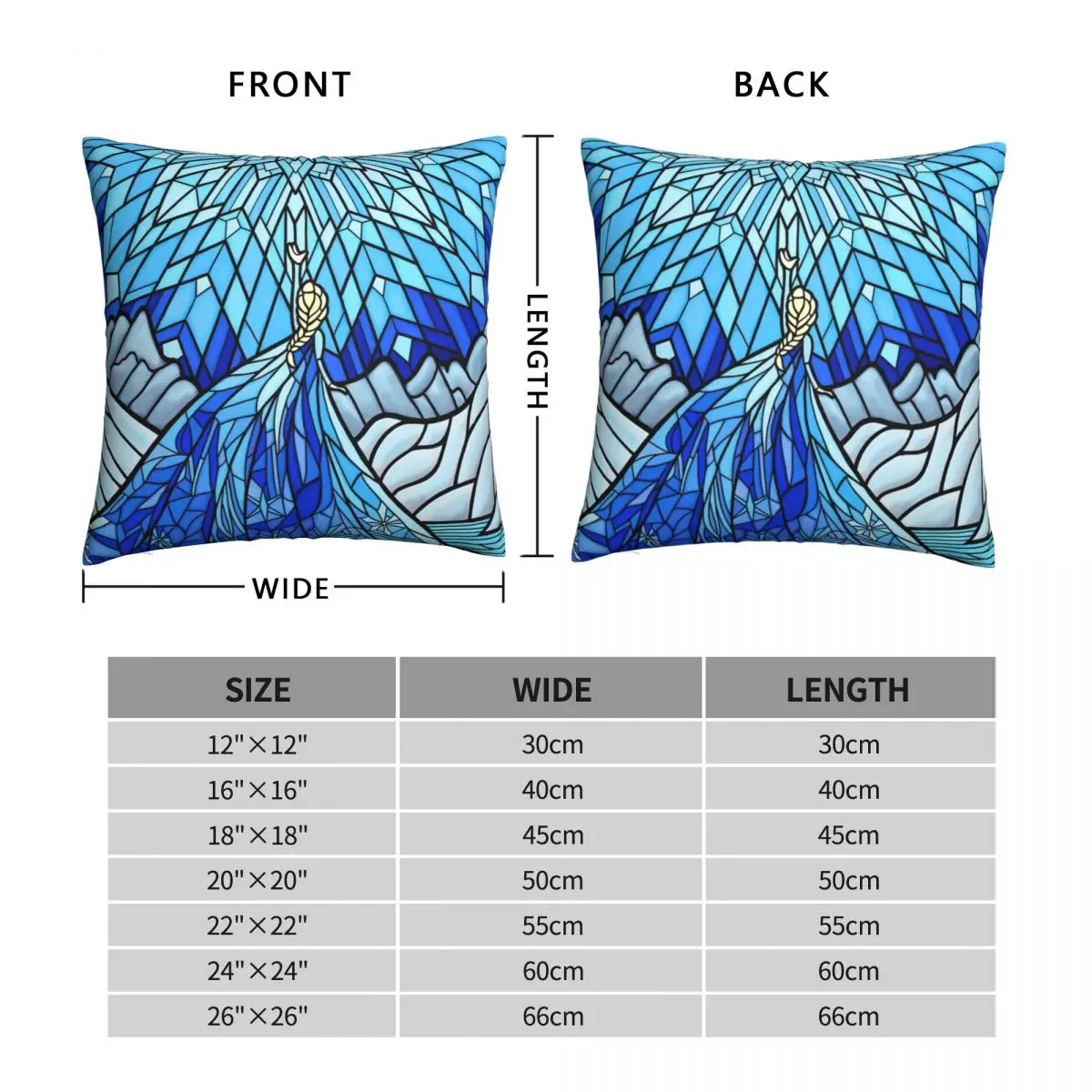 Frozen Fractals Glass Window Square Pillowcase Polyester Linen Velvet Printed Zip Decorative Pillow Case Home Cushion Cover