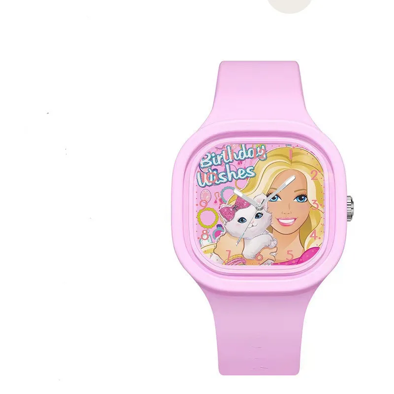 Miniso Animation Cartoon Character Cute Barbie Doll High Quality Skin Feel Silicone Quartz Watch for Children's Christmas Gift