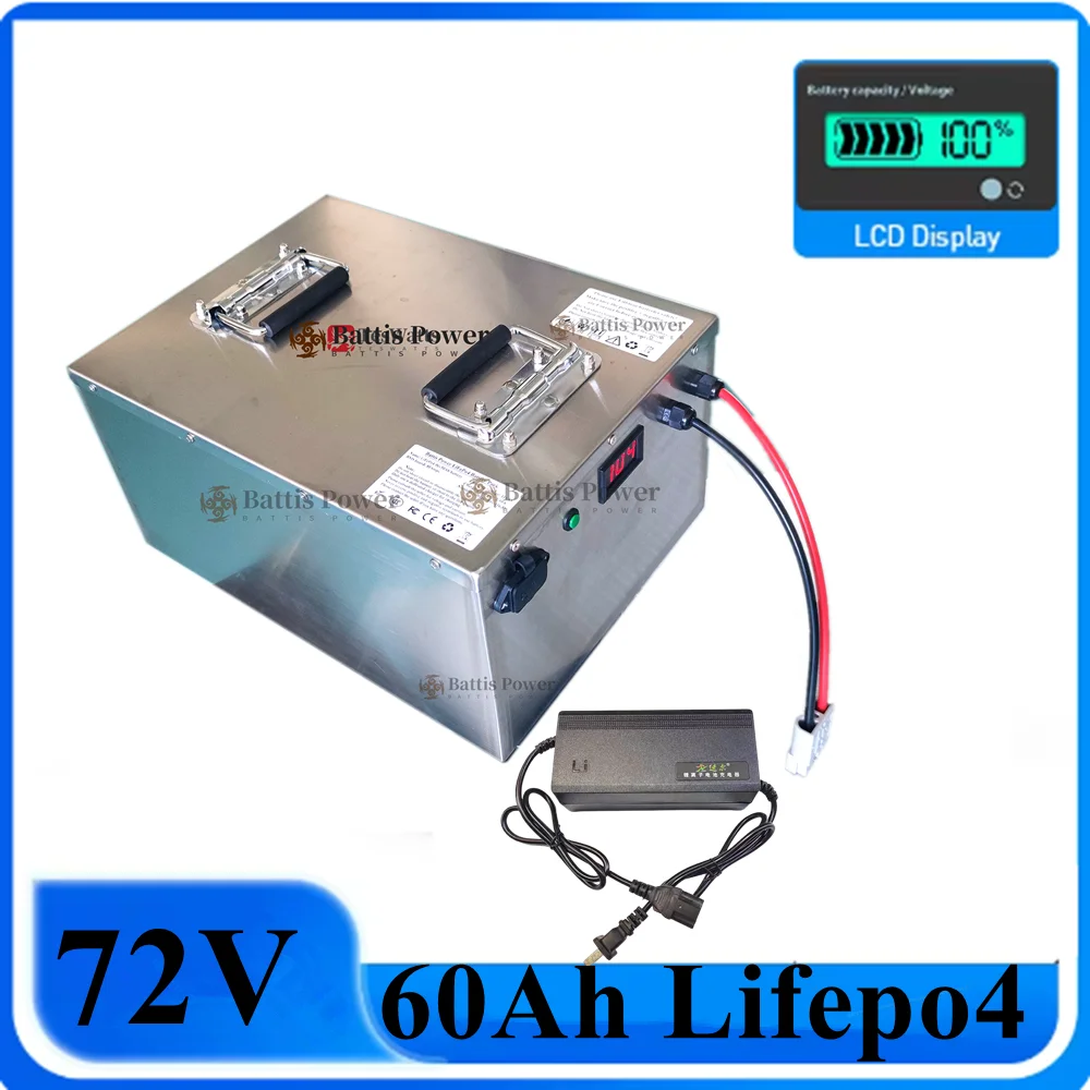 

Lithium 72V 60Ah Deep Cycle Long Life LiFePO4 Battery BMS 24S for 7000W 3500W Golf Carts, Camping Equipment , Small Vehicles