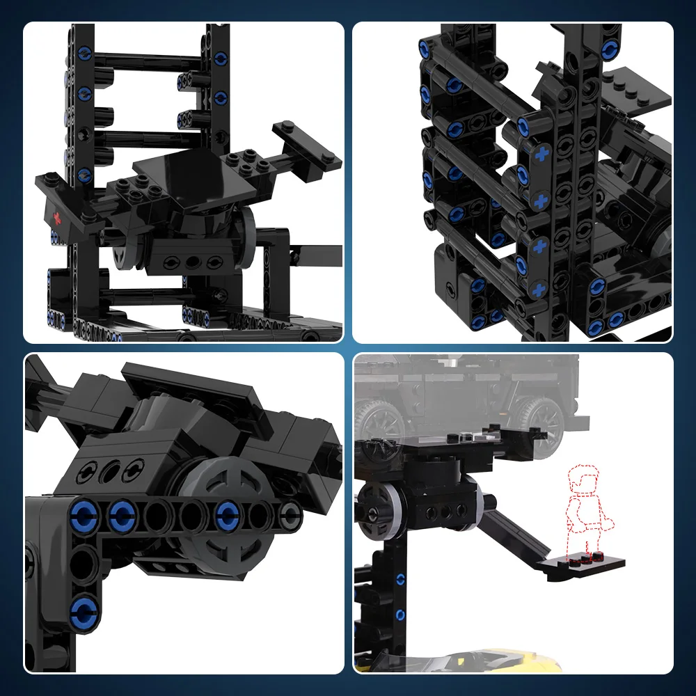 Soporte de exhibición de coche MOC, modelo de bloque de construcción, coche deportivo de potencia, vehículo de carreras de velocidad, soporte de exhibición de actividad, juguete para regalo de ladrillo ensamblado