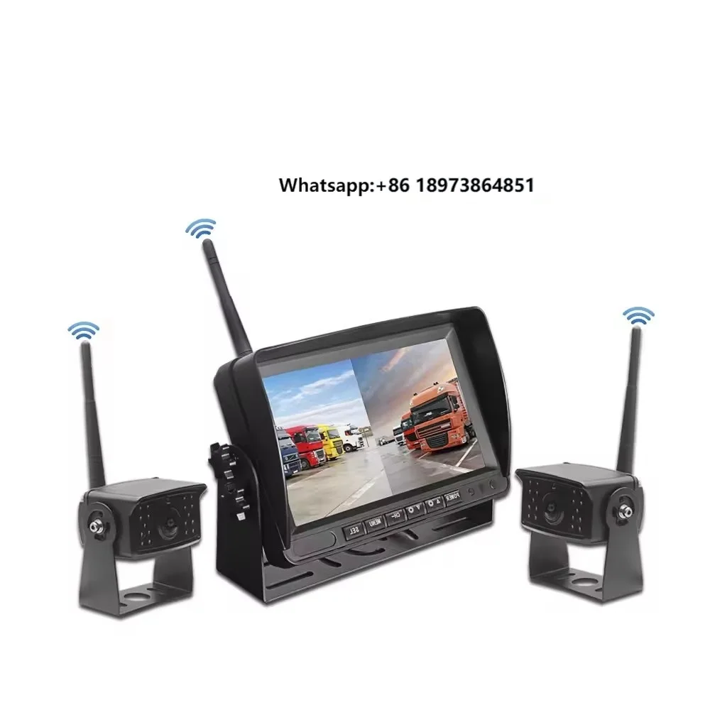 

7 Inch Car Monitoring Screen 1080P Wireless Kits IR Night Vision Reverse Backup Digital Wireless System Display for Truck