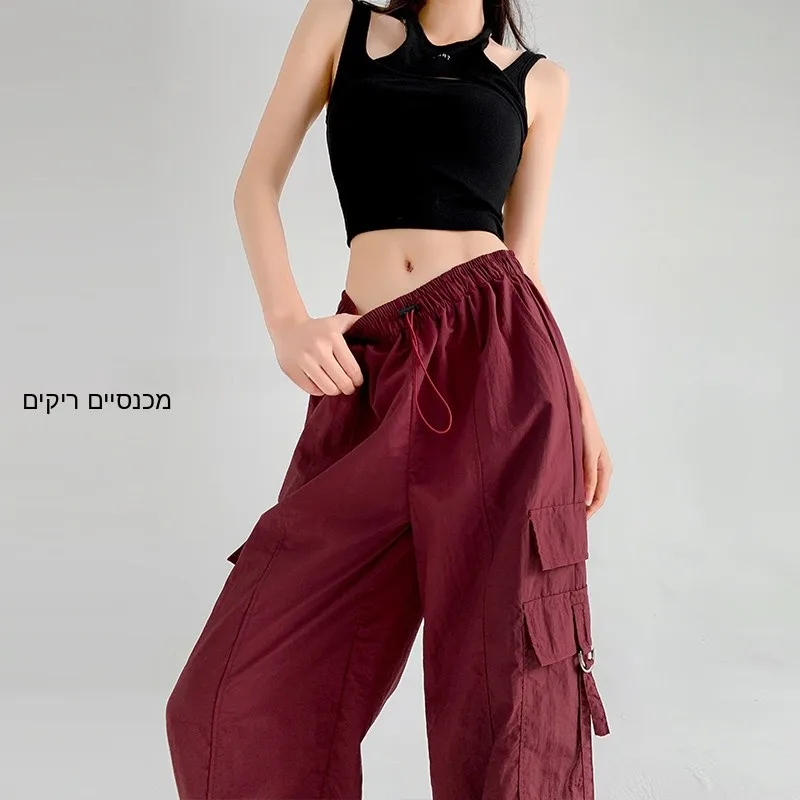 High Waist Nylon Workwear Pants Women's Loose Casual Wide Leg Pants Quick Dry Summer New Style Ladies' Comfortable Trousers
