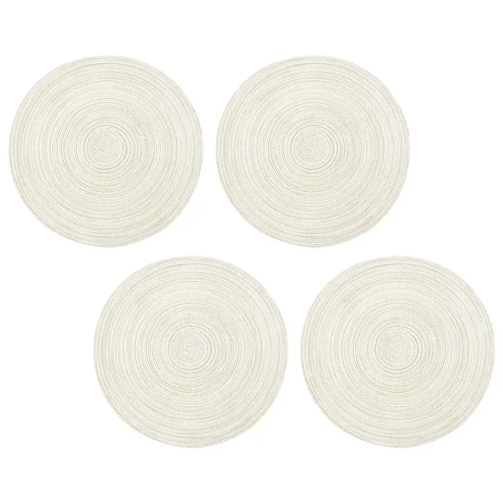 4Pcs Premium Round Placemats Set Heat Insulation Cup Pad Table Mat Decorative Place Mat for Plates Bowls Cups Japanese Inspired