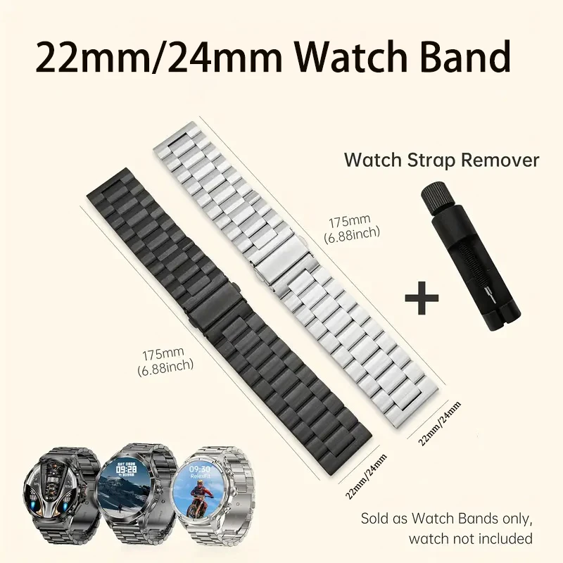 

Smart watchband stainless steel watchband 16mm 18mm 20mm 22mm 24mm is suitable for Huawei smart watches with meter detacher