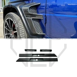 B style carbon fiber fender vent LED badge trim for Mercedes-Benz G-Class G wagon W464 2019-up G63 G500 G550 2Pcs