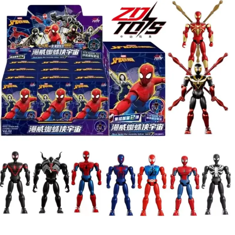 Genuine ZD Toys Spider-Man Universe Assemble Edition Movable Action Figure Venom Iron Spider Miles Morales Collectible Model Toy