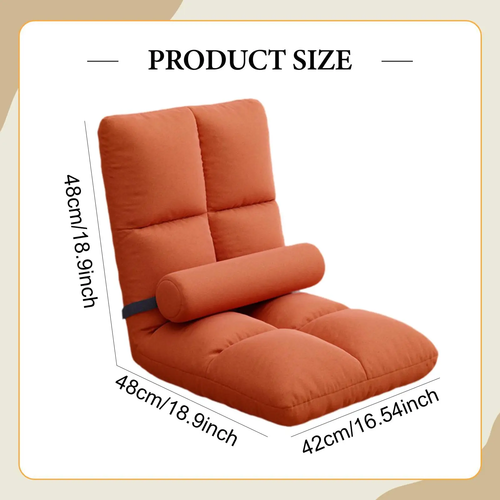 Fauteuil de sol avec dossier, idéal pour le gaming, canapé de sol rembourré et confortable pour chambre à coucher, fauteuil inclinable réglable pour la détente