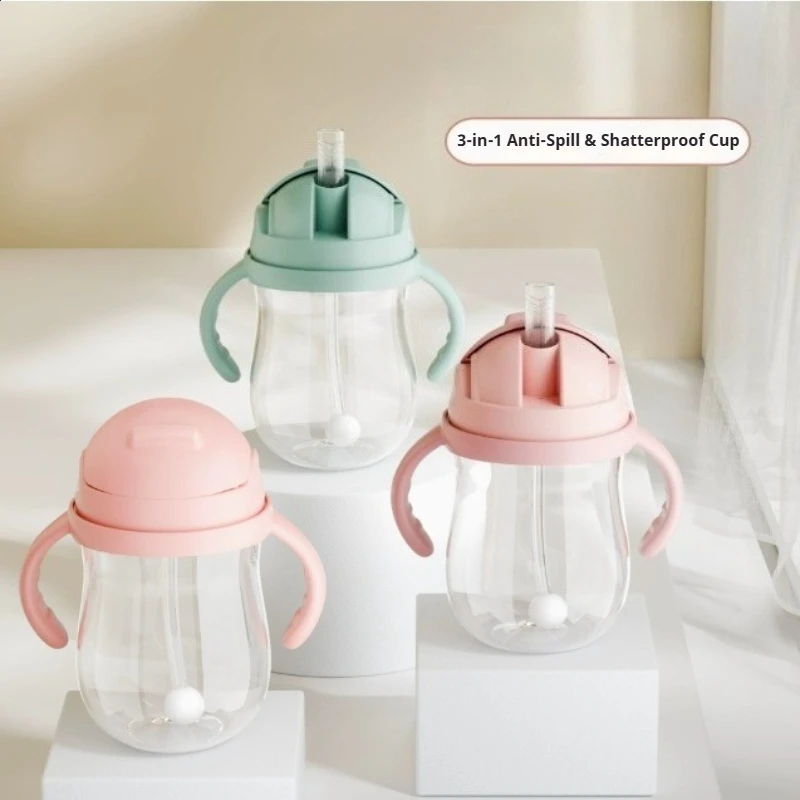 Sippy Cup Silicone Sippy Children's Water Cup Anti-fall Gravity Ball with Handle Sippy Baby Water Cup Children 300ML