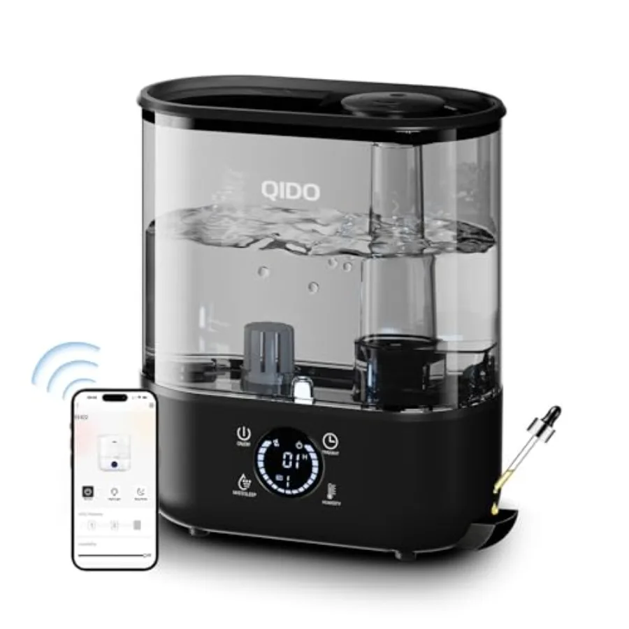 

Smart Humidifiers for Bedroom, 5L Top Cool Mist Humidifier Essential Oil Diffuser for Baby and Plants, 3 adjustable Mist with 2