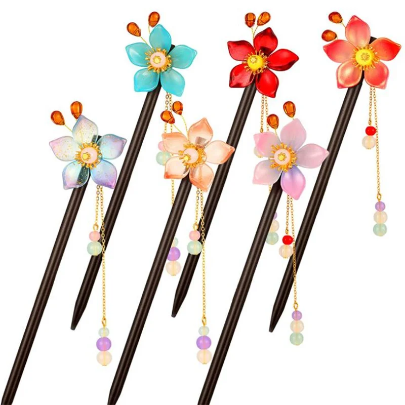 5pcs Wooden Hair Fork Round Wooden Stick Tiara Suitable For DIY Handmade Accessories Women GirlsTie Hair Decoration Gift Making