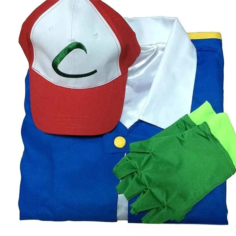 أنيمي الوحش الرجال سترة زرقاء تأثيري حلي الرماد كيتشوم هالوين حفلة المدرب قفازات طقم قبعات هدية كرنفال عيد الميلاد مم؛ 77