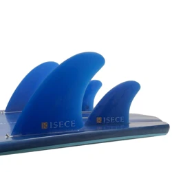 RISECE FCS 2 GFK Fiberglass Surfboard Fins Raw Sanded Quad Surfboard Fin Blue Glass Fiber Fins 4 Pieces Quad Set