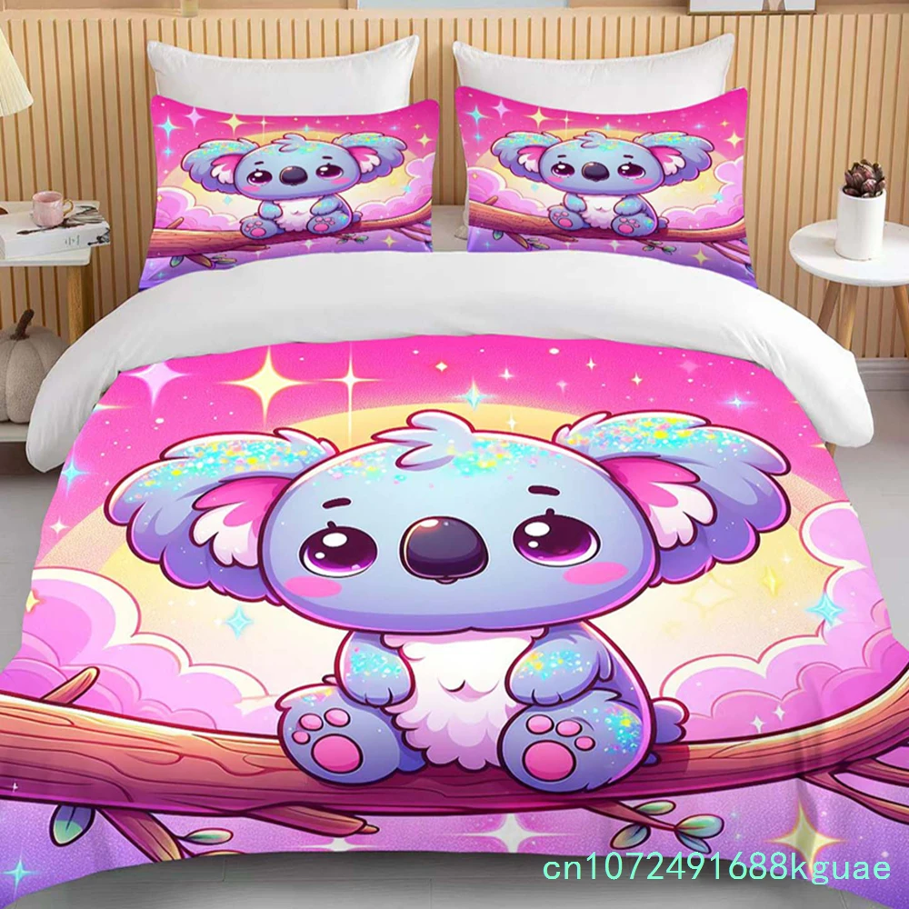 10 사이즈 만화 코알라 프린트 3종 1개 이불 커버 - Home Textiles Bedding 리뷰 및 가격