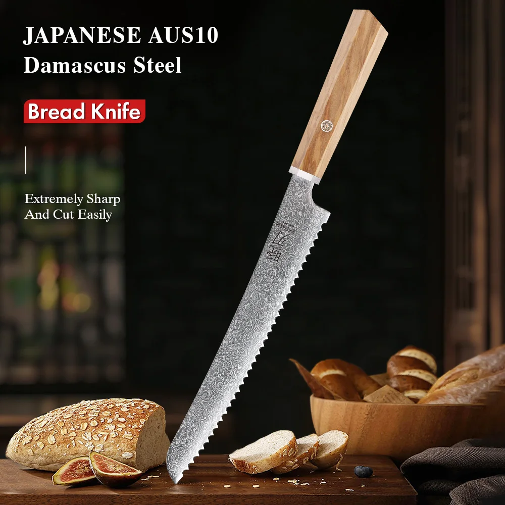 

Нож для хлеба из дамасской стали, 8,5 дюйма