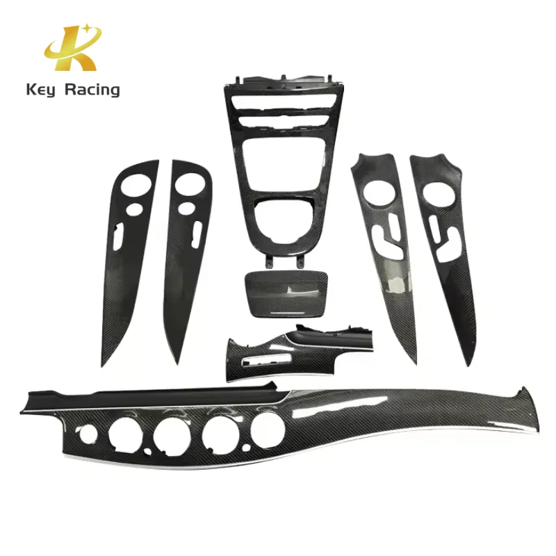 W213 Interior Carbon Fiber Interior Replacement Parts Central Control Dashboard Trim Decorations For Mercedes-Benz E-Class W213
