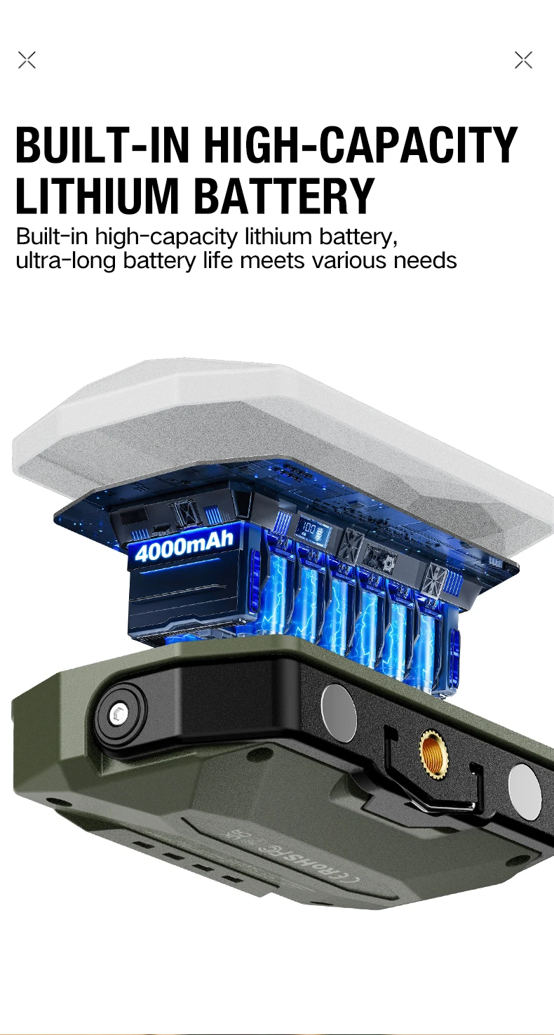 Tragbare Outdoor-Campinglaterne, superlange 4000-mAh-Batterie, wiederaufladbares Notlicht, starker Magnet, Arbeitslicht für Reparaturen – Detail 8