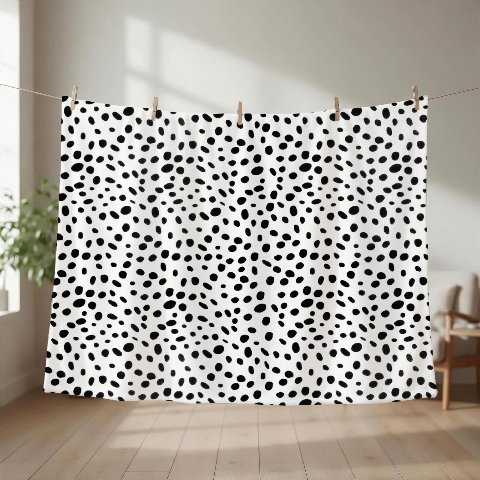 Dalmatian Dog Black Spotted Design Throw Blanket Winter beds Multi-Purpose Decoratives warm winter Blankets