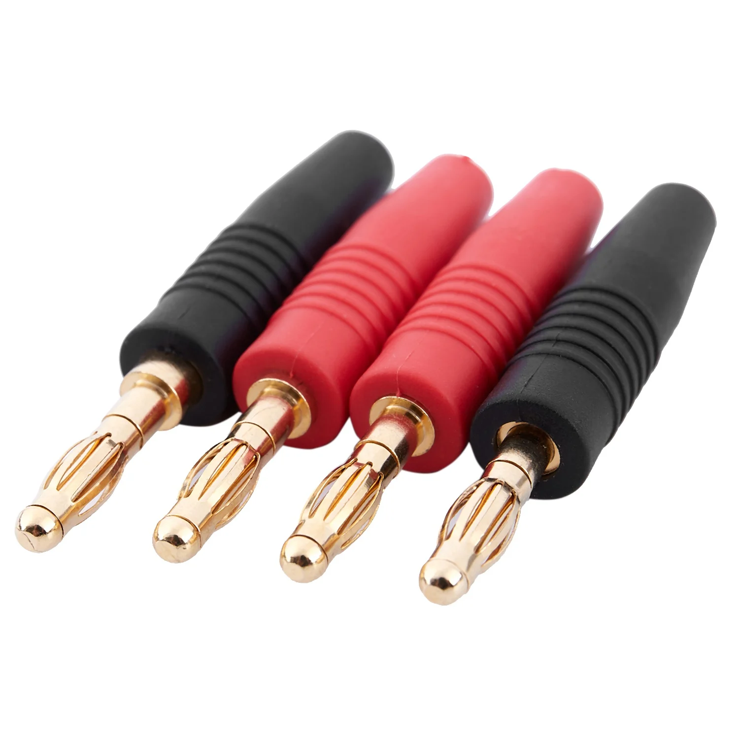 ABNP 4pcs 4mm B7 24K Gold Plated Musical Speaker Cable Wire Pin Banana Plug Connector