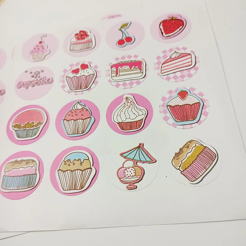 80-160pcs Cake Design Stickers Birthday Party Decorations Seal Labels Scrapbooking for Handmade Gift Packaging Small Business