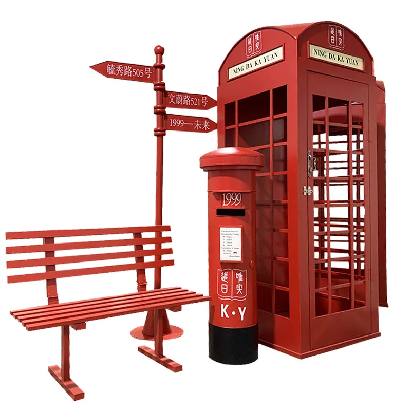 Phone booth, mailbox ornament, store decoration, shopping mall activity props