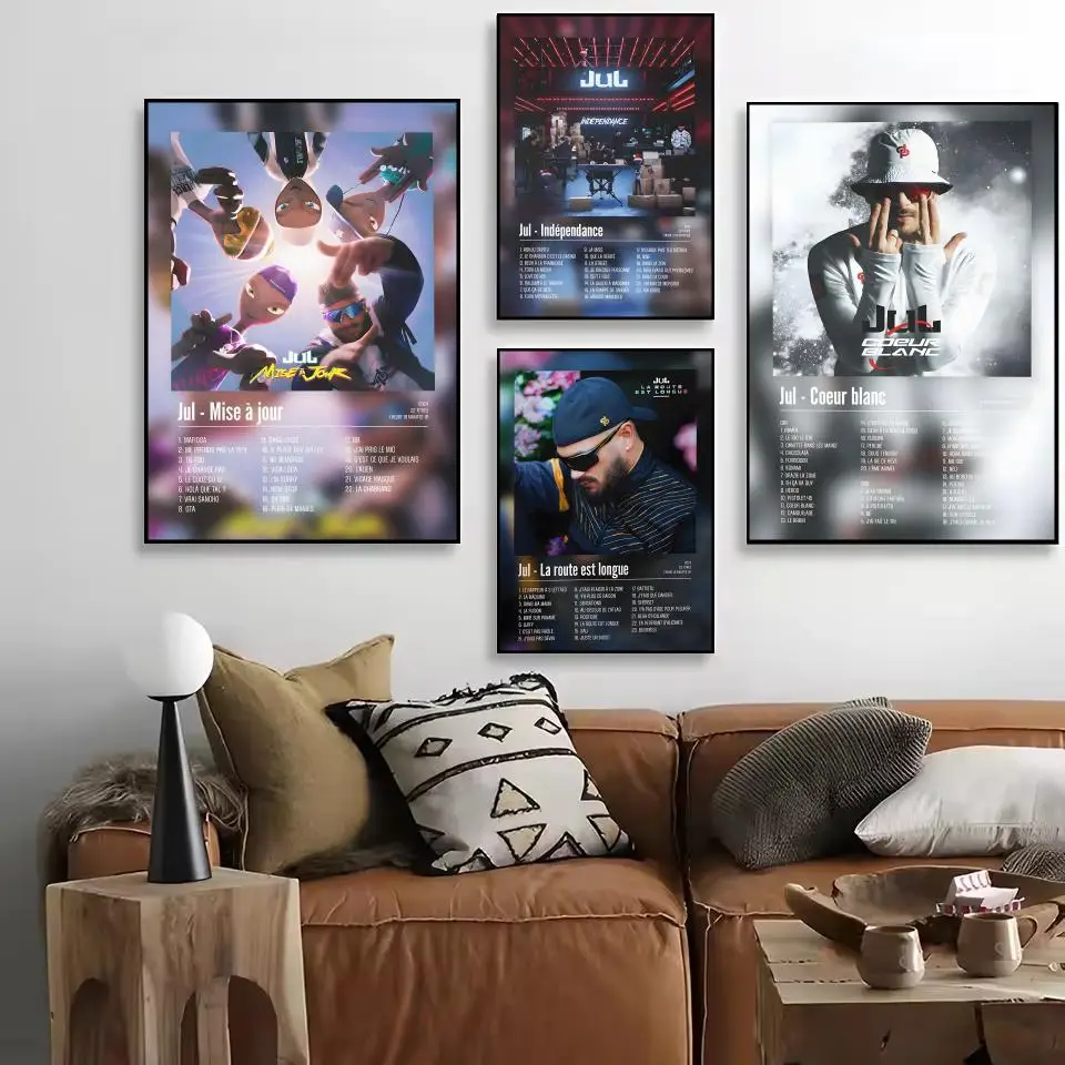 شعبية مغني الراب J-Jul اللوحة الخط HD طباعة شخصية قماش جدار جدارية الفن صور لغرفة المعيشة ديكور المنزل