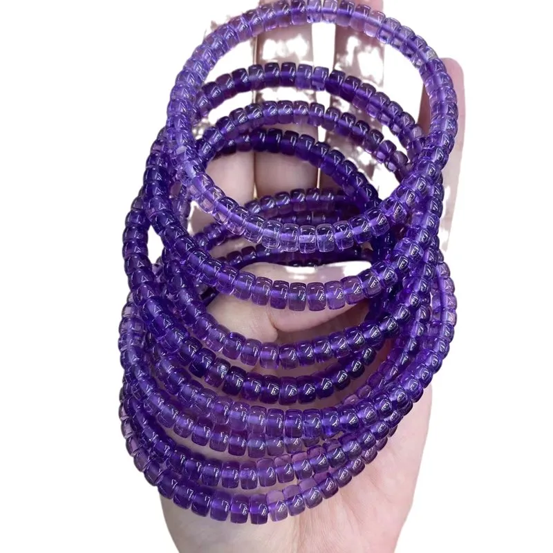 

1piece 6A Amethyst roundelle 5.5-6mm bracelet wholesale nature FPPJ