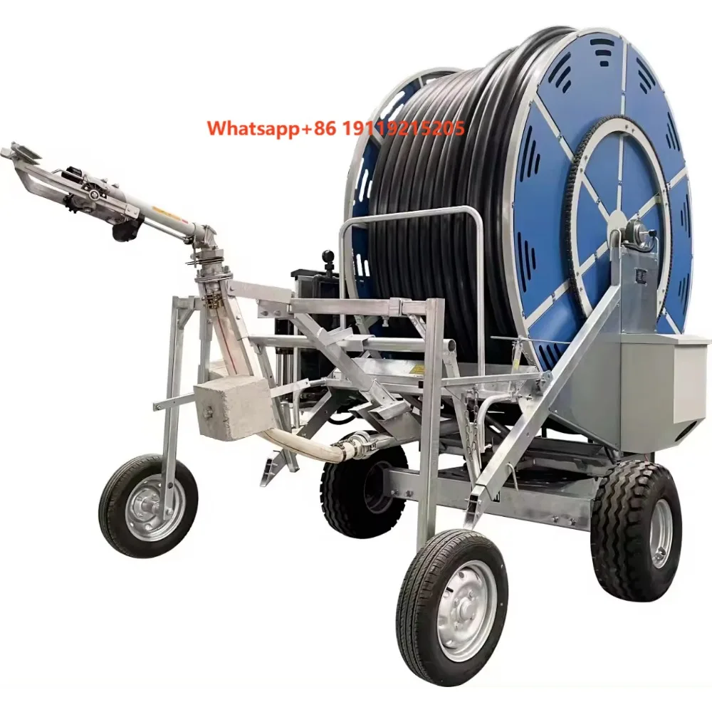 Hot Sale Convenient Hard Hose Mobile Spray Watering Irrigation  Sprinkler Machine