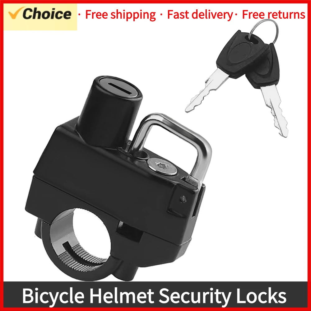 Motorcycle Helmet Lock Anti-Theft Bicycle Helmet Security Locks with 2 Keys and Installation Tool