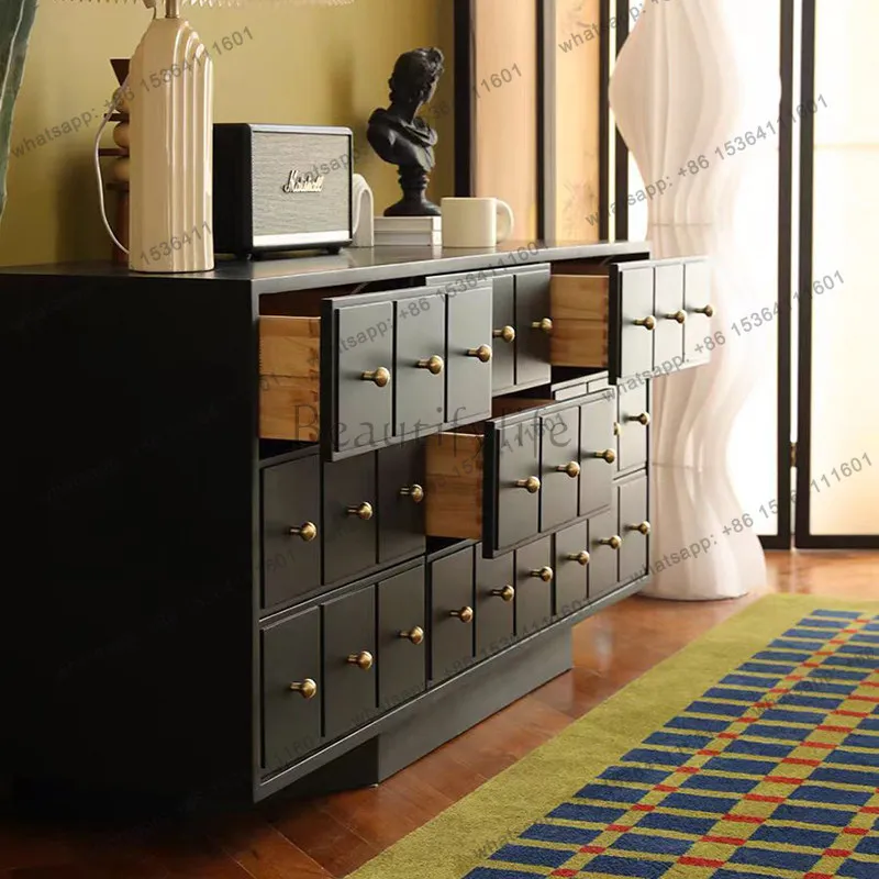 American simple black European neoclassical storage cabinet locker