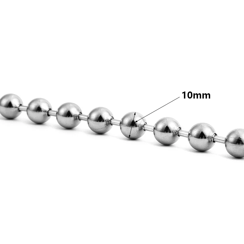 Pareto 25meters Silver Color 10mm Stainless Steel Bead Ball Chain for Jewelry DIY Making