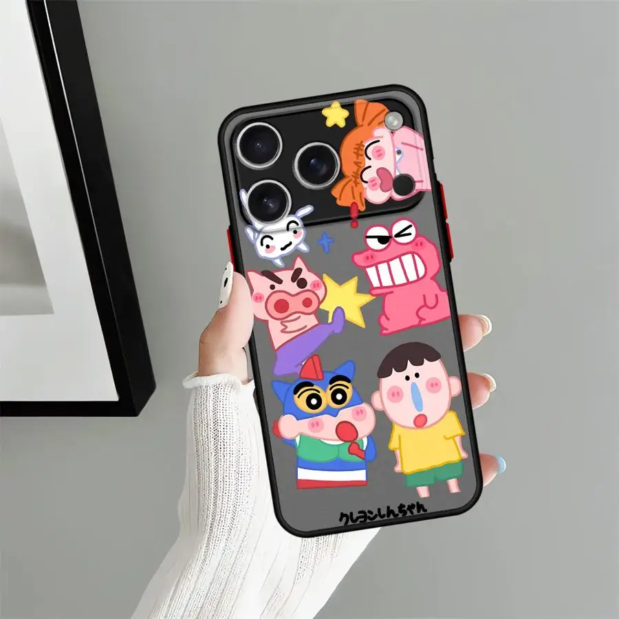 حافظة لهاتف ابل ايفون 12 13 11 برو ماكس 17 اير 15 16 14Plus XS Max 7 8 13 Mini Cute Cartoon C-rayon S-hinchan #4