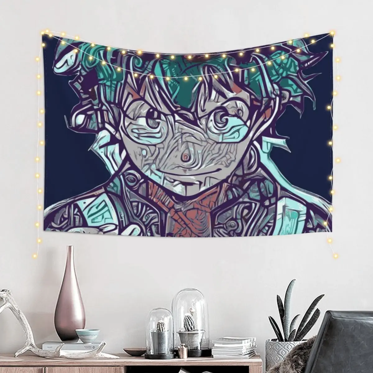 Izuku Midoriya My Hero - Style: Turquoise Dream Tapestry Home Decorations Bed Room Decoration Tapestry