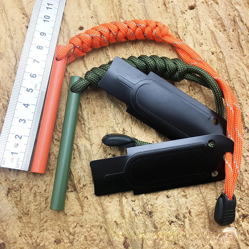 

Colored 8 * 80mm outdoor Camping Survival Tool Kits EDC Gear fire and survival whistle strong blade 7-core umbrella rope